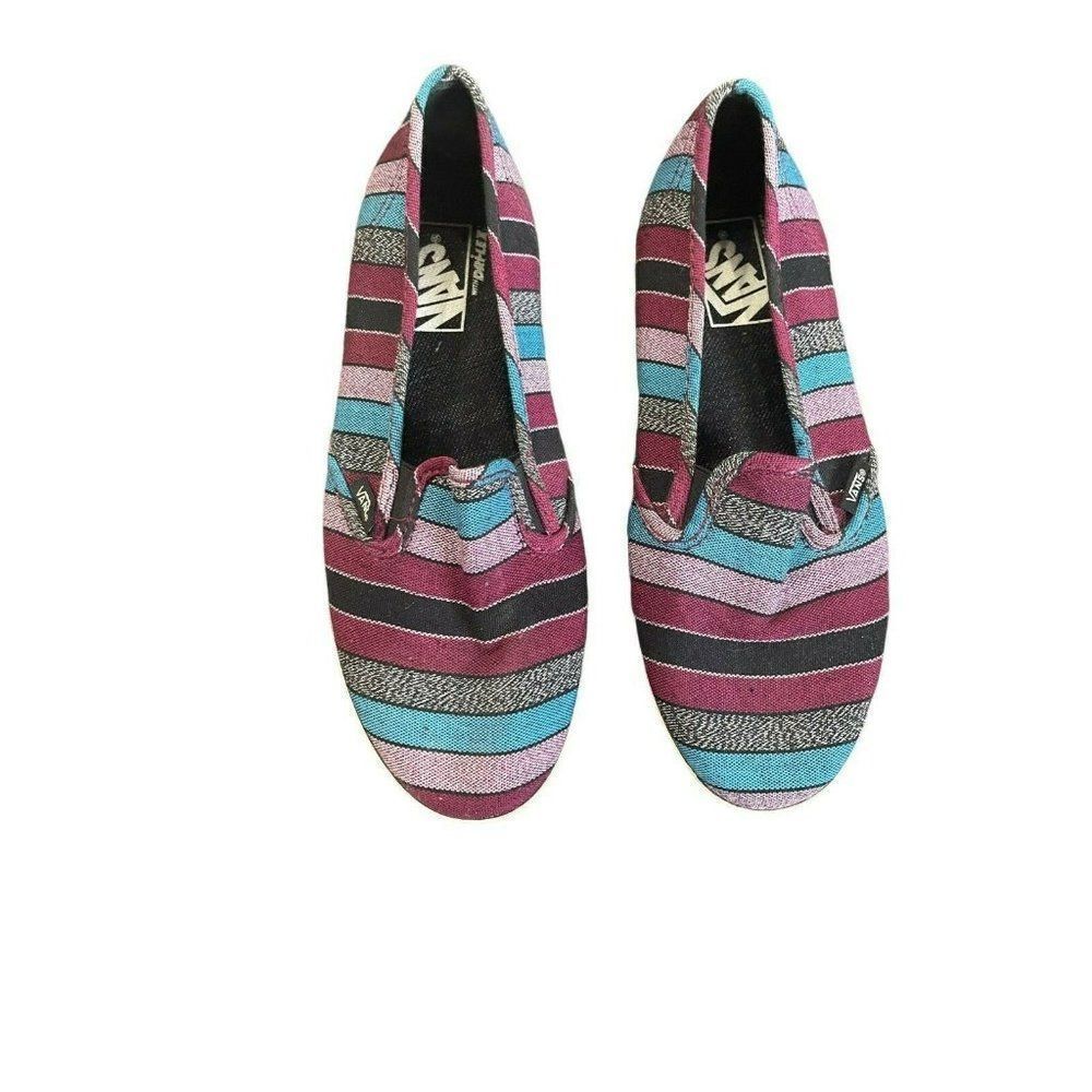 Vans Striped Slip Om Shoes with Dri-Lex Striped Size 7.5